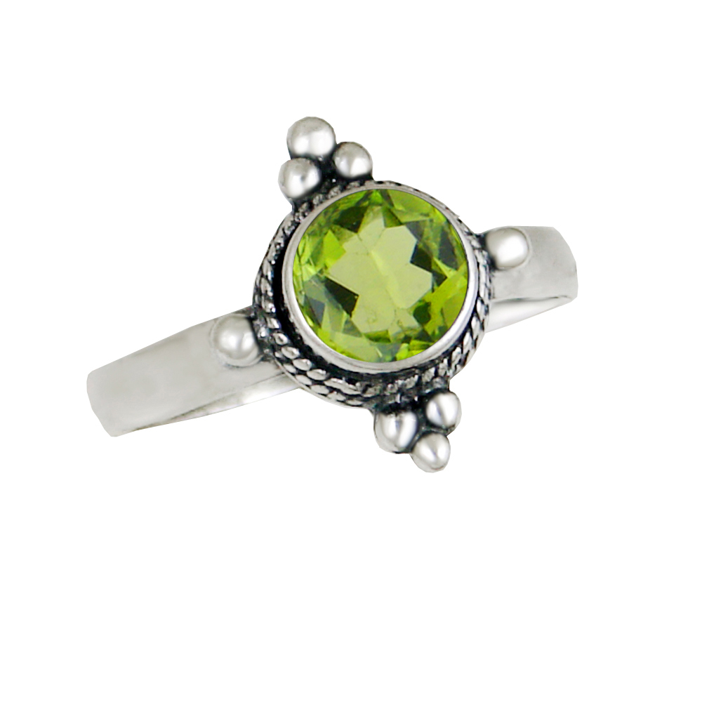 Sterling Silver Gemstone Ring With Peridot Size 5